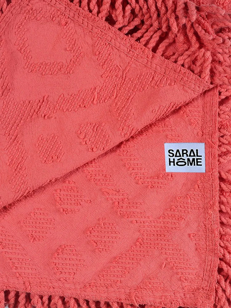 Saral Home Soft Cotton Tufted 2 Seater Sofa Cover Throw